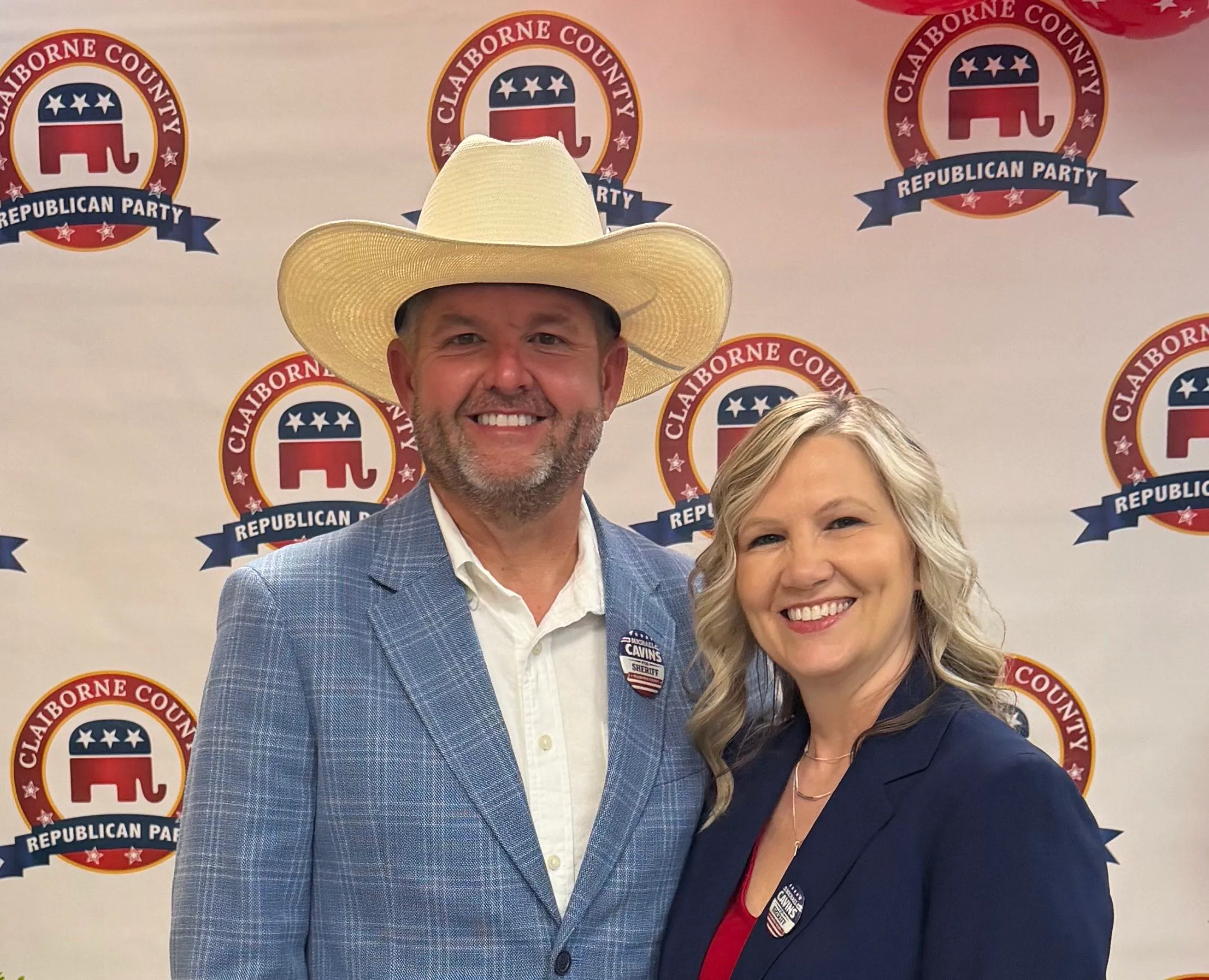 Michael and Pamela Cavins at a Claiborne County Republican Party event